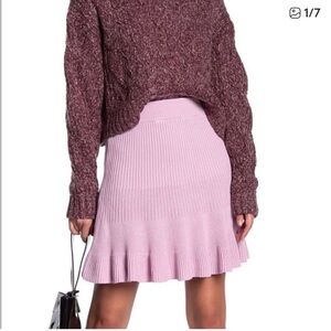 Free People Knit Orchid Mini Solid Skirt. Gold Waist Tag FP NWOT Small